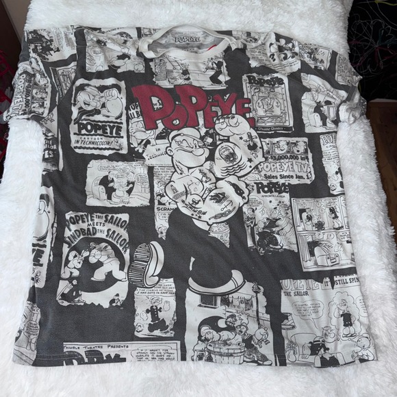Popeye The Sailor Cartoon Comic Strip All Over Print T-Shirt‎ Men's 3XL
